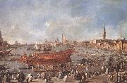 Francesco Guardi Departure of Bucentaure towards the Lido of Venice on Ascension Day Spain oil painting artist